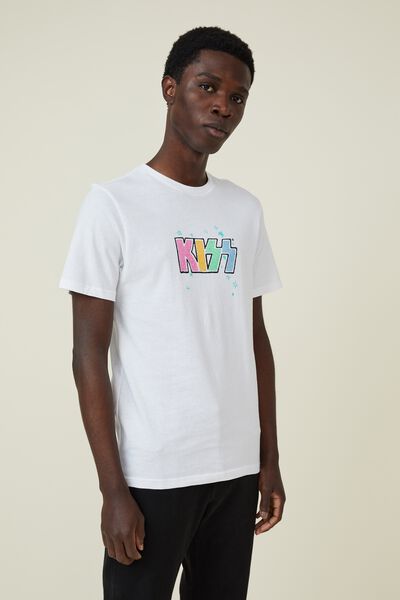 Tbar Collab Icon T-Shirt, LCN BRA WHITE/KISS - SPARKLES