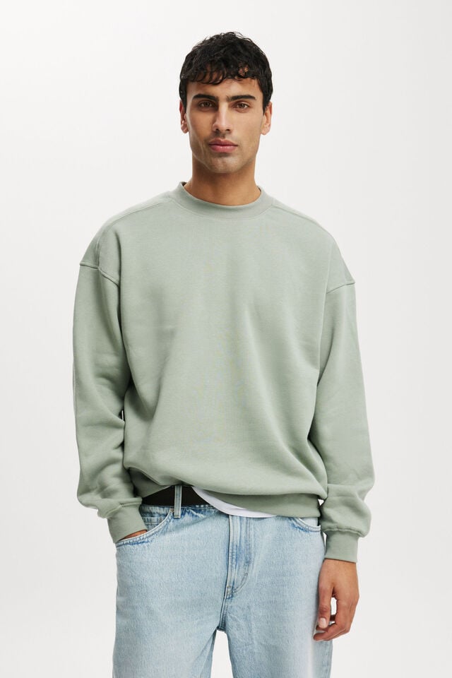 Box Fit Crew Sweater, FERN