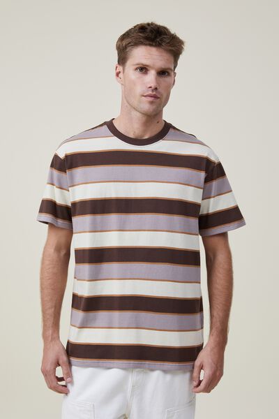 Loose Fit Stripe T-Shirt, CHOCOLATE SKATE STRIPE