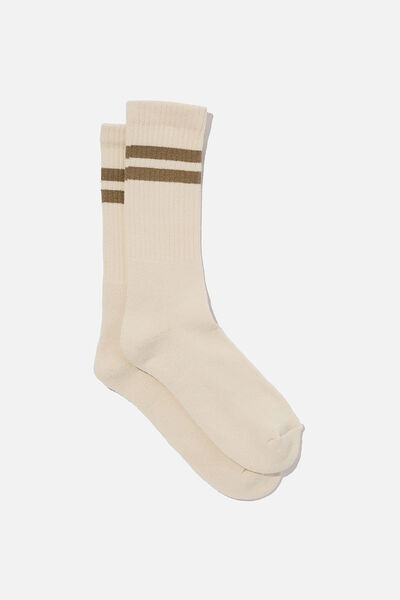 Essential Sock, VINTAGE WHITE/KHAKI/SPORT STRIPE