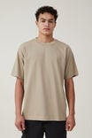 Box Fit Plain T-Shirt, GRAVEL STONE - alternate image 1