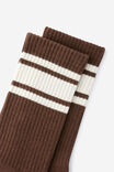 Meias - Essential Active Sock, CHOCOLATE/BONE TRIPLE STRIPE - vista de exemplo 2