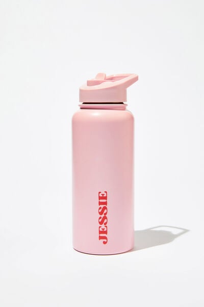 Personalised Metal Drink Bottle, PALE PINK