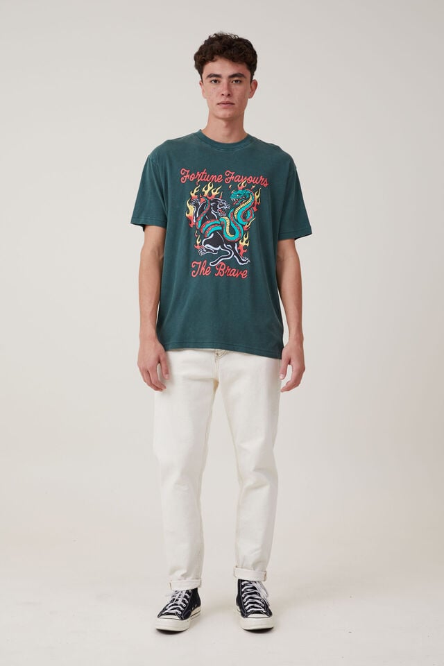 Premium Loose Fit Cny T-Shirt, PINE NEEDLE GREEN/FORTUNE FAVOURS