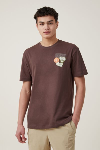 Loose Fit Art T-Shirt, WASHED CHOCOLATE/NATIONAL PARKS PATCHWORK