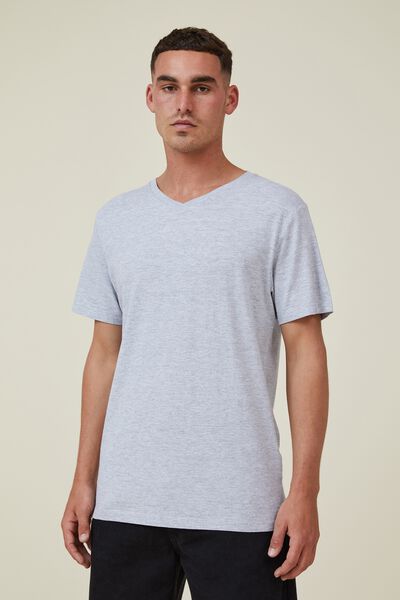 Organic V-Neck T-Shirt, LIGHT GREY MARLE