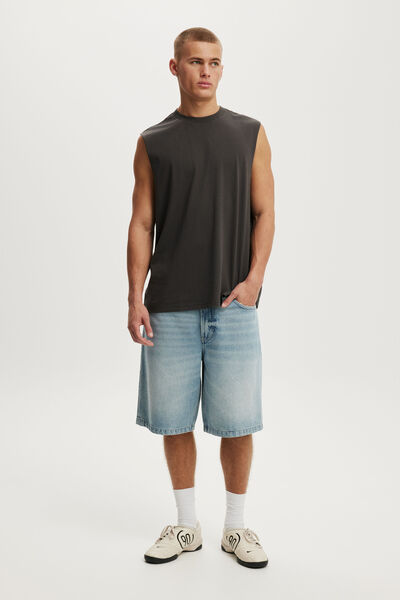 Baggy Denim Short, VISION BLUE
