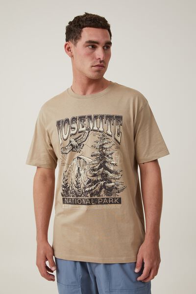 Loose Fit Art T-Shirt, GRAVEL STONE/YOSEMITE