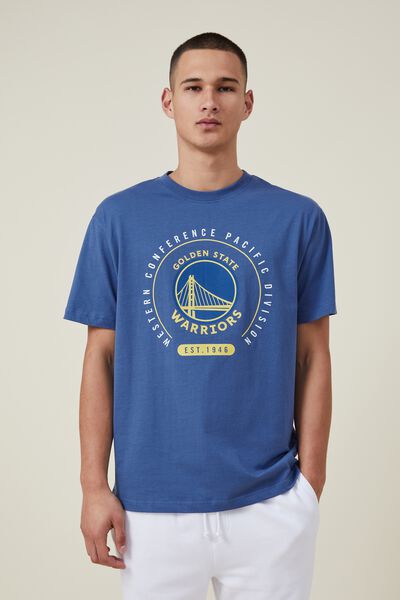 Active Nba Logo T-Shirt, LCN NBA COBALT BLUE / GOLDEN STATE WARRIORS