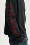 Cropped Fit Textured Graphic Ls T-Shirt, WASHED BLACK / FRONTIER - example image 4