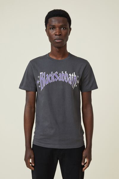 Tbar Collab Icon T-Shirt, LCN BRA FADED SLATE/BLACK SABBATH - LOGO