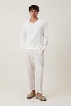 Linen Trouser, OATMEAL THIN STRIPE - alternate image 1