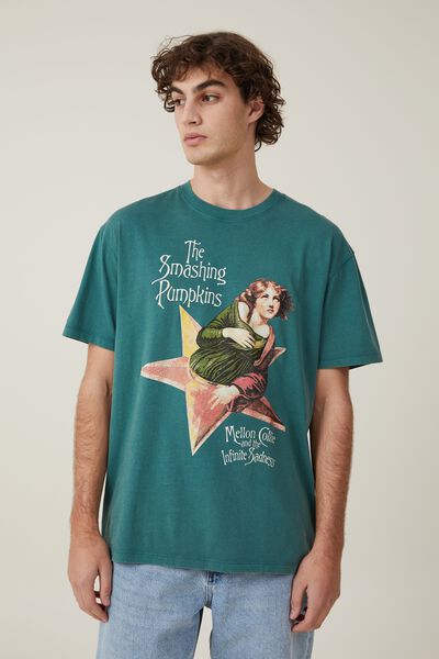 Premium Loose Fit Music T-Shirt, LCN MT EVERGREEN/THE SMASHING PUMPKINS - MELL
