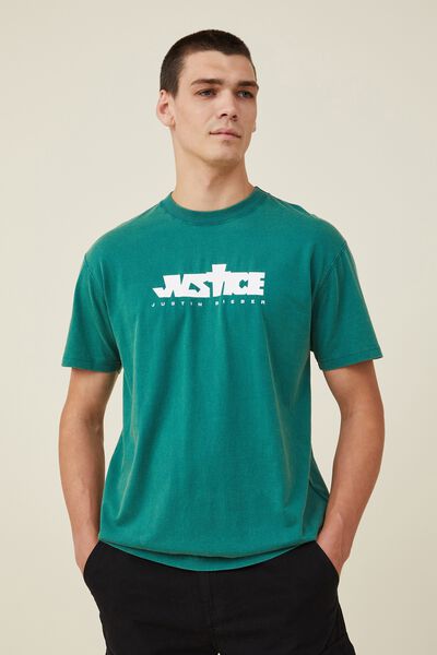 Bieber T-Shirt, LCN BRA EMERALD/JUSTIN BIEBER - JUSTICE LOGO