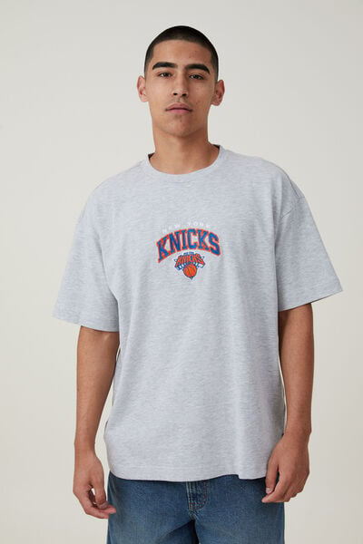 Nba Box Fit T-Shirt, LCN NBA LIGHT GREY MARLE / KNICKS - ARCH