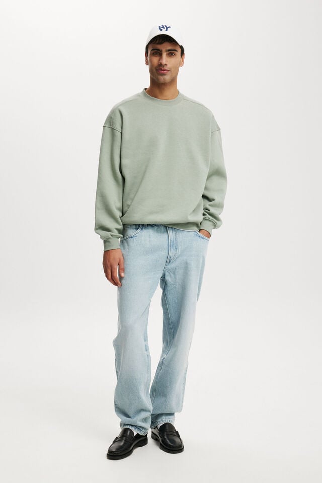 Box Fit Crew Sweater, FERN