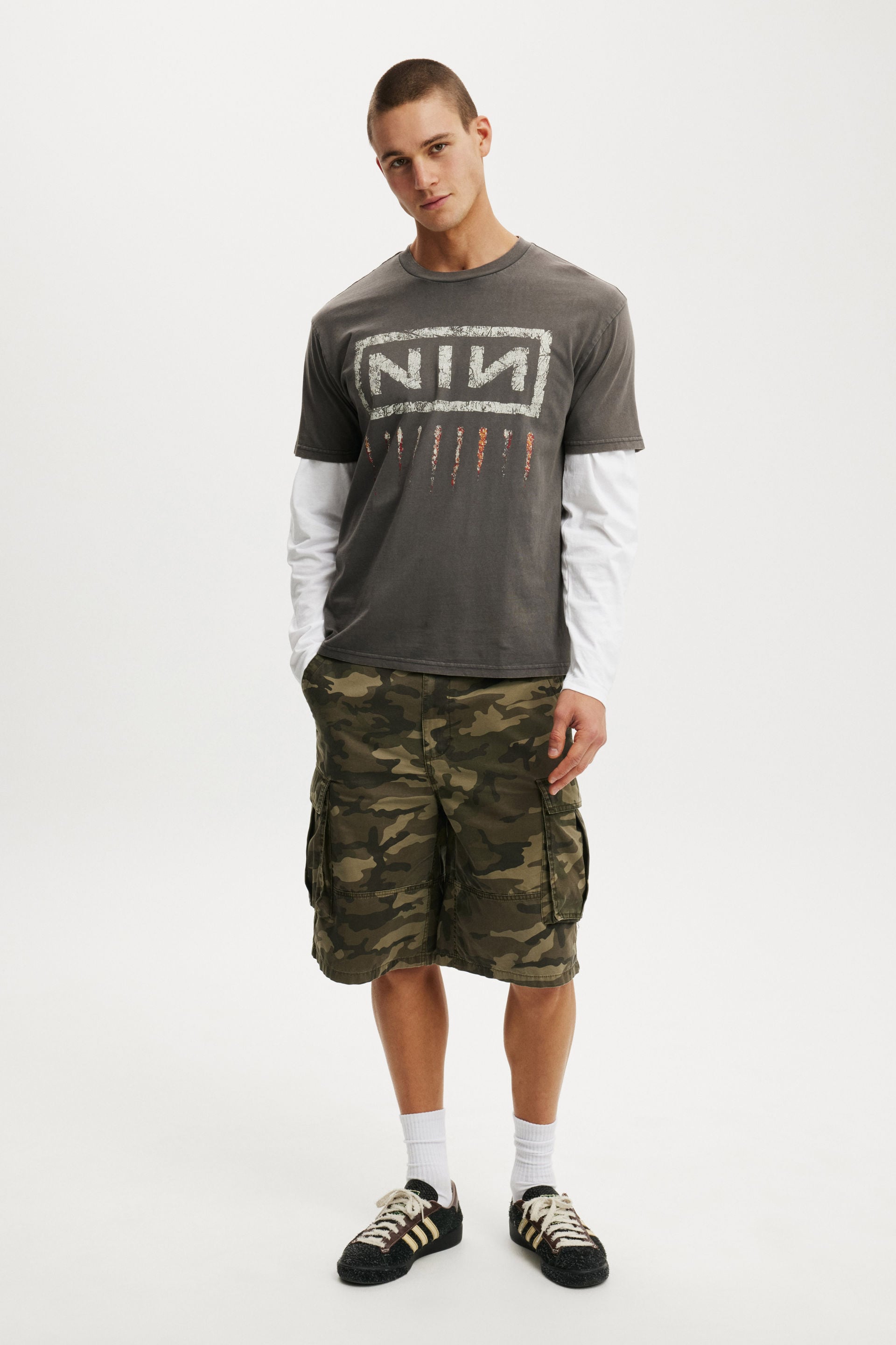 Men's Black Nine Inch Nails Music Loose Fit T-Shirt | Cotton On
