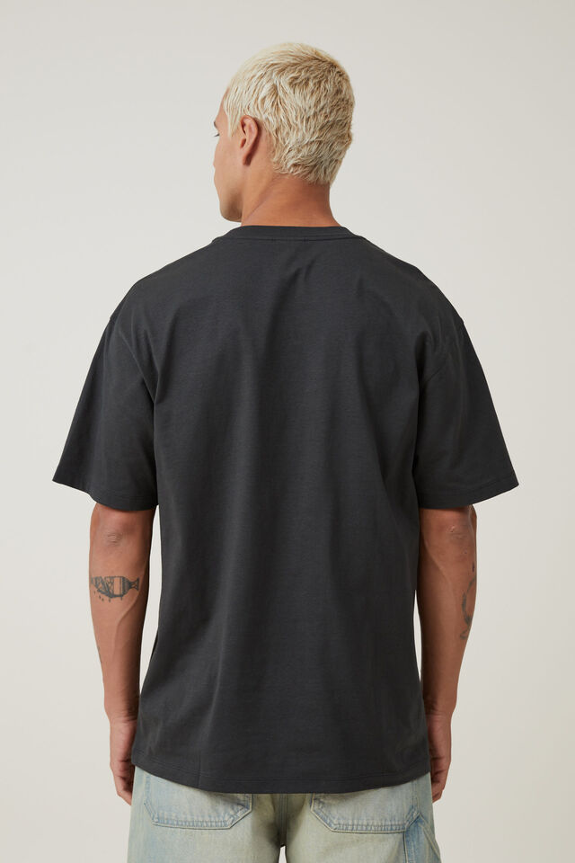 Wu-Tang Clan Loose Fit T-Shirt, LCN MT WASHED BLACK/WU-TANG-36 CHAMBERS DRAGO