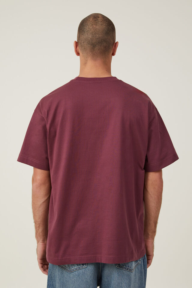 Box Fit College T-Shirt, BURGUNDY / TOKYO STATE