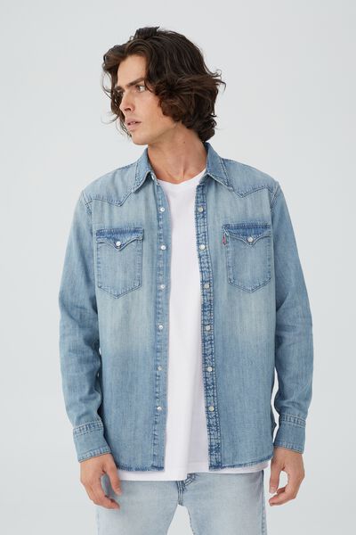 Levis - Woven Shirts, BARSTOW WESTERN STANDARD RED CAST STONE