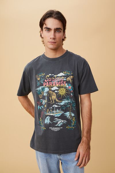 Surfers Paradise T-Shirt, LCN SLSC FADED SLATE/POSTCARD