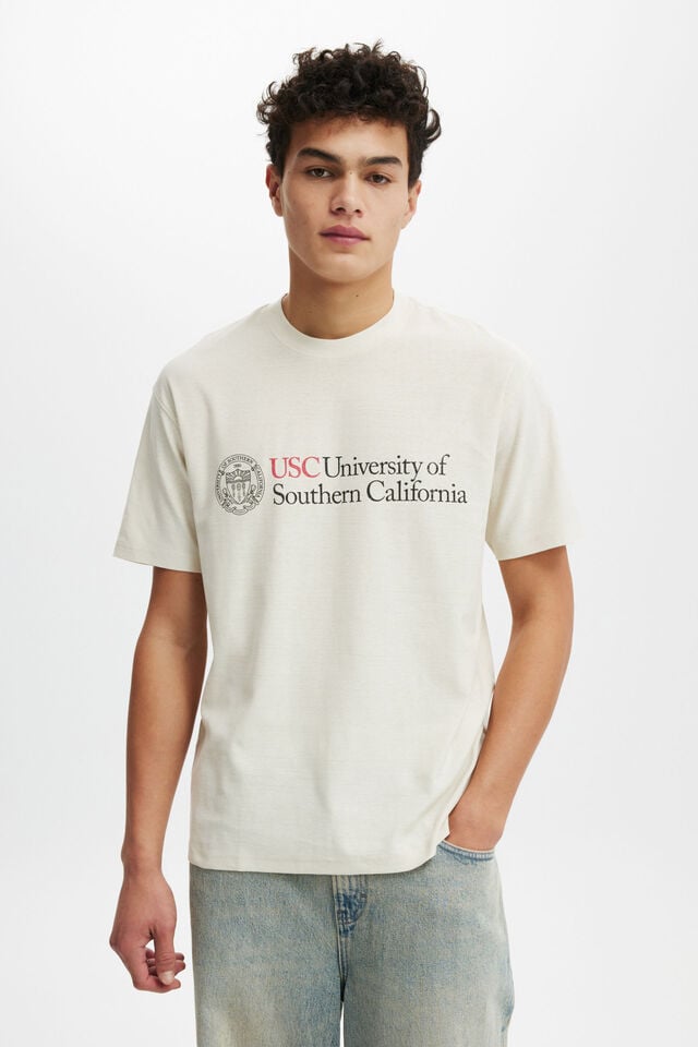 License Loose Fit College T-Shirt, LCN USC BONE/USC - CREST