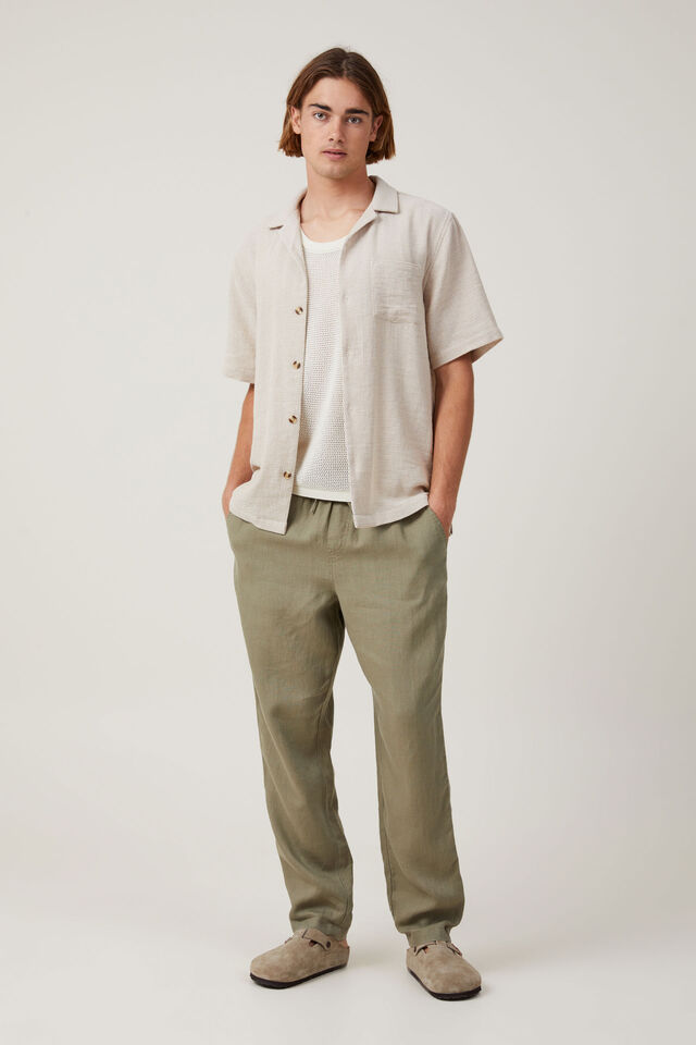 Mens Linen Loungewear Two Piece Set / Custom Ecru off White Linen Pant and  Shirt Button up Suit / Mens Short Sleeve Shirt & Pant Set 