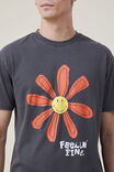 Smiley Loose Fit T-Shirt, LCN SMI BLACK/FEELIN FINE - alternate image 4