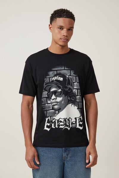 Loose Fit Music T-Shirt, LCN MT BLACK/EAZY E - AIRBRUSH