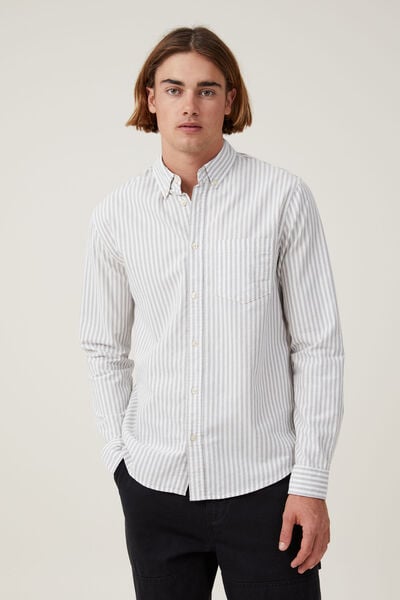 Mayfair Long Sleeve Shirt, GREY STRIPE