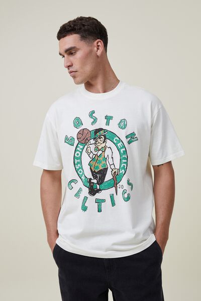 Nba Loose Fit T-Shirt, LCN NBA ECRU/BOSTON CELTICS - HAND DRAWN