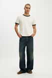 Fitted T-Shirt, OAT / HERITAGE GREEN RINGER - example image 2