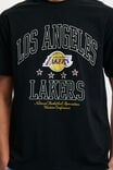 NBA Los Angeles Lakers Loose Fit T-Shirt, LCN NBA BLACK / LAKERS - ARCHED STARS - alternate image 4