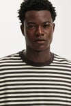 Cropped Fit T-Shirt, OAT / BITTER BROWN STRIPE - example image 4