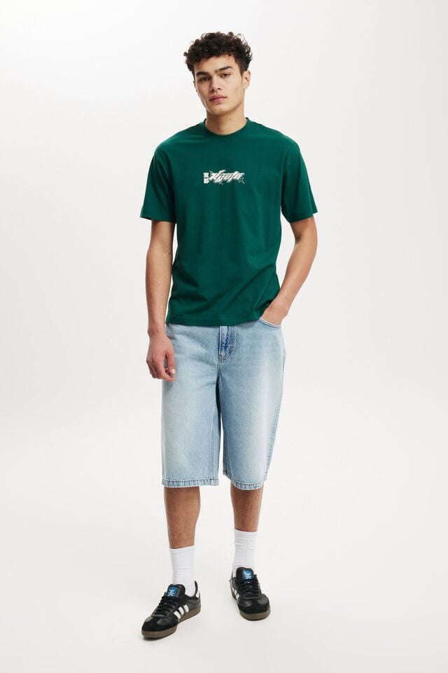 Loose Fit Art T-Shirt, DEEP GREEN/KYOTO