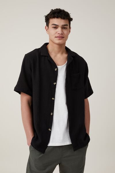 Palma Short Sleeve Shirt, WASHED BLACK
