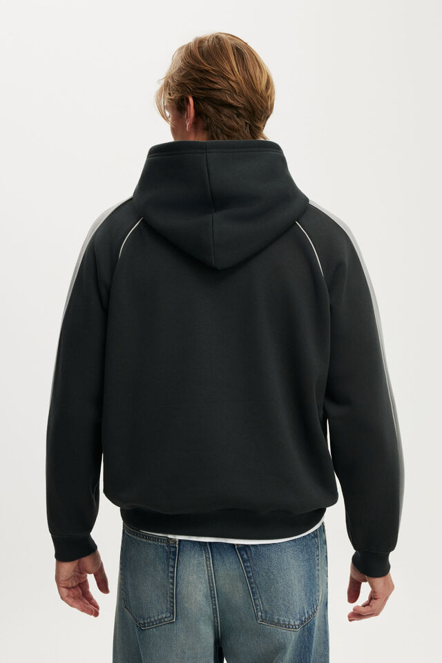 Box Fit Graphic Hoodie, WASHED BLACK / SLATE STONE