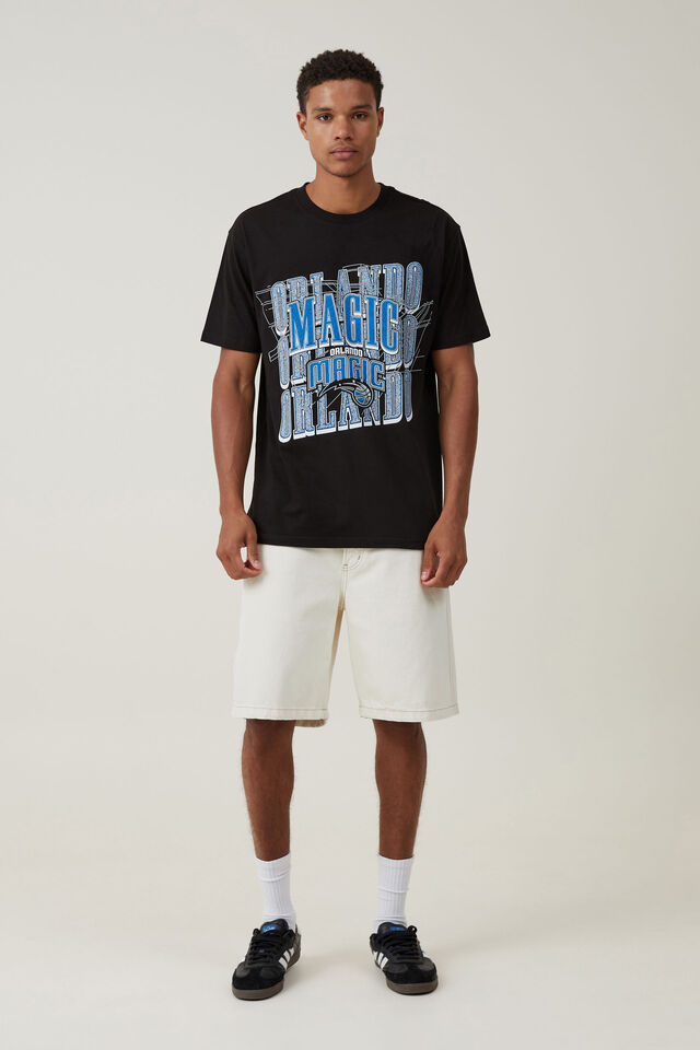 Orlando Magic Nba Loose Fit T-Shirt, LCN NBA BLACK/MAGIC-VINTAGE COURT