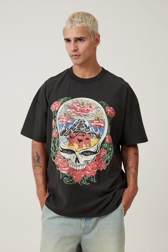 Camiseta - Grateful Dead Vintage Oversized T-Shirt, LCN WMG BLACK / GRATEFUL DEAD - BEARS MOUNTAI