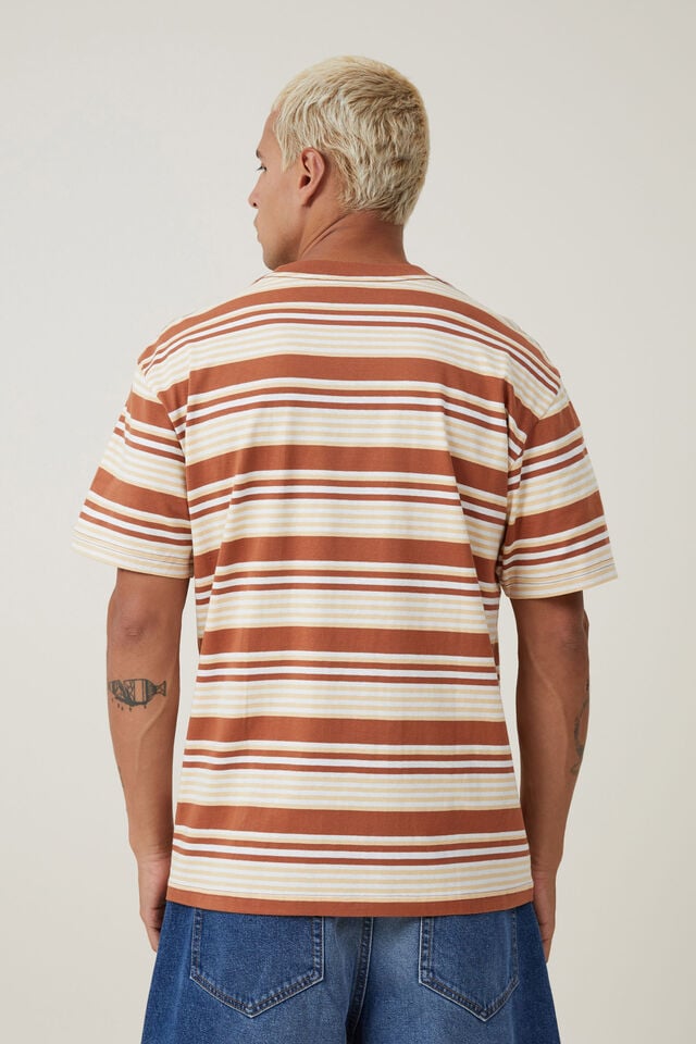 Camiseta - Loose Fit T-Shirt, TERRACOTTA SUN EVERYDAY STRIPE