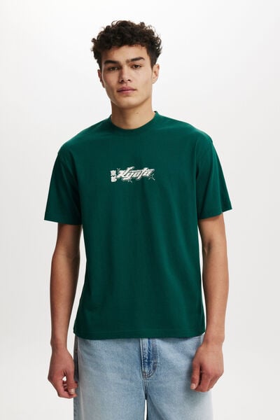 Loose Fit Art T-Shirt, DEEP GREEN/KYOTO