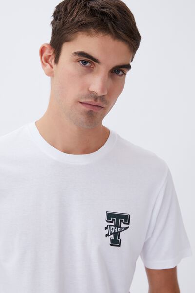 Tbar Sport T-Shirt, WHITE/COLLEGE LETTER T