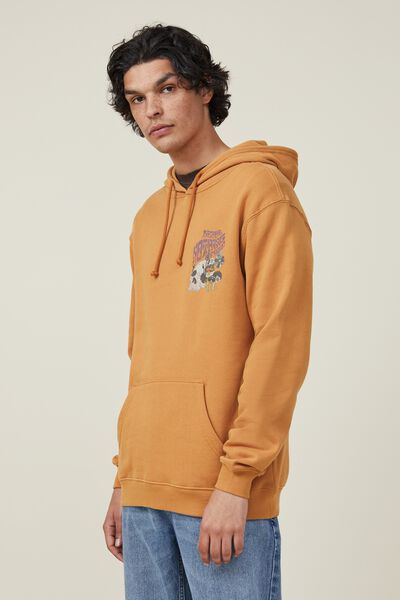 Graphic Fleece Pullover, TURMERIC/LEAVE NOTHING BEHIND