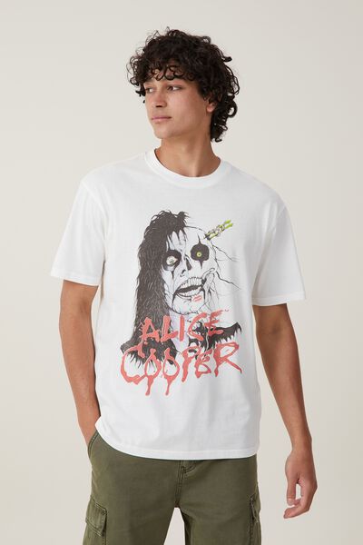Alice Cooper Loose Fit T-Shirt, LCN GM VINTAGE WHITE/ALICE COOPER - SKELETON