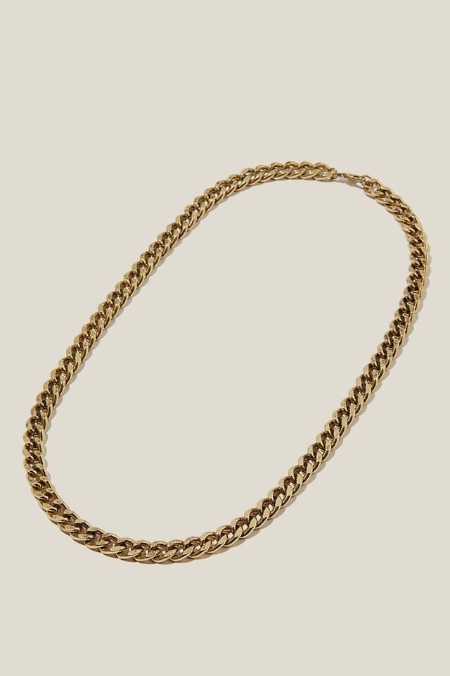 Chain Necklace, CHAIN/BURNISHED GOLD