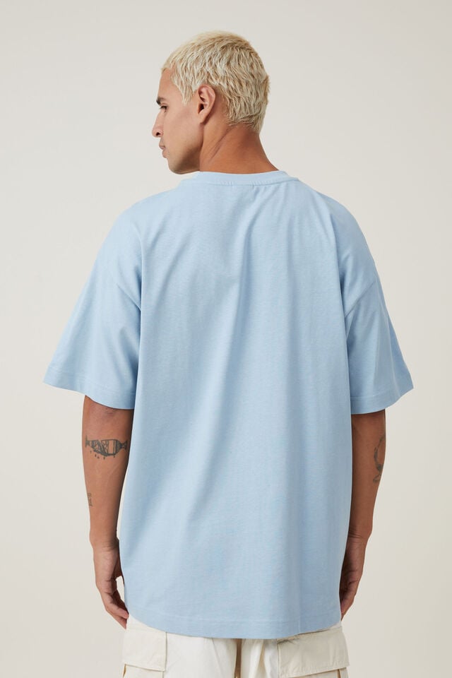 Box Fit Plain T-Shirt, BLUE MIST