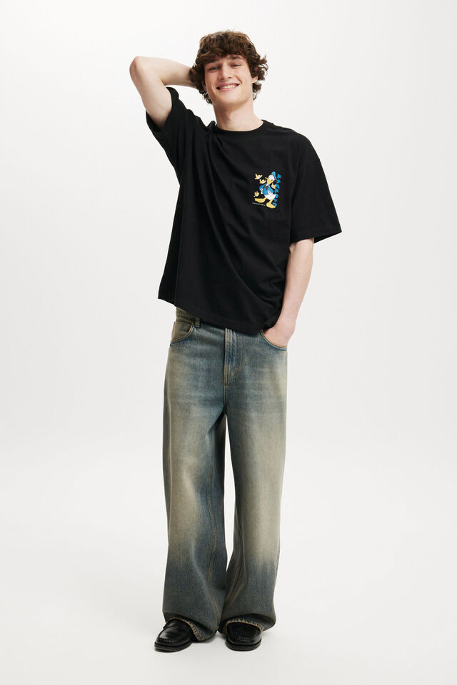 Box Fit Pop Culture T-Shirt, LCN DIS BLACK/DONALD JAPANESE