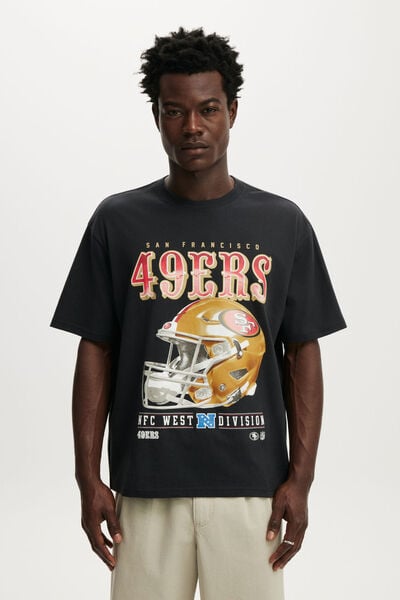 Everyday Fit Nfl T-Shirt, LCN NFL - WASHED BLACK - 49ERS ARCH