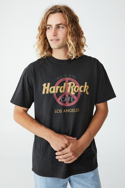 Hard Rock Cafe T-Shirt, LCN HRC WASHED BLACK/HARD ROCK CAFE - LOS ANG