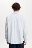 Oversized Long Sleeve Shirt, SKY WHITE STRIPE - alternate image 3